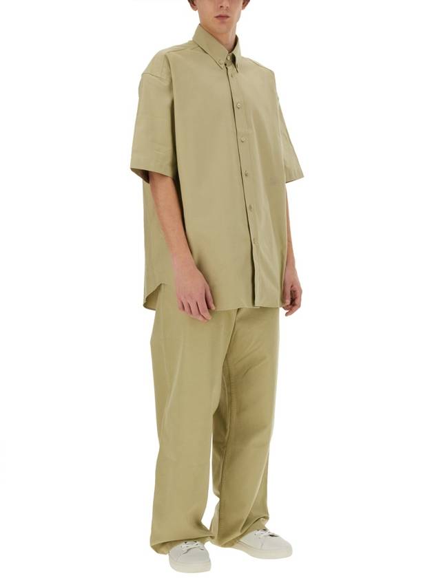 Burberry Cotton Oxford Short Sleeve Shirt Green