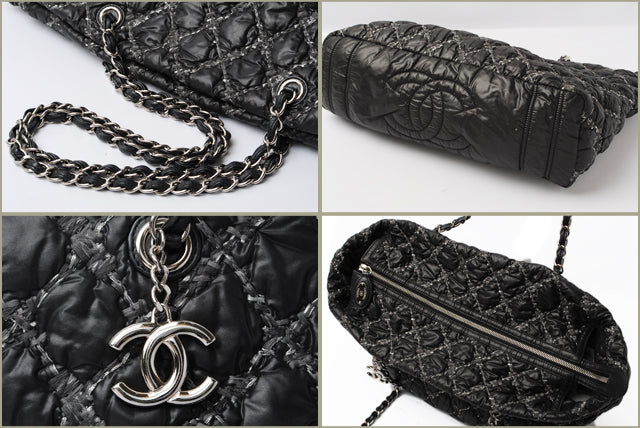 Chanel Quilted Chain Shoulder Bag Paris-Biarritz Black/Silver