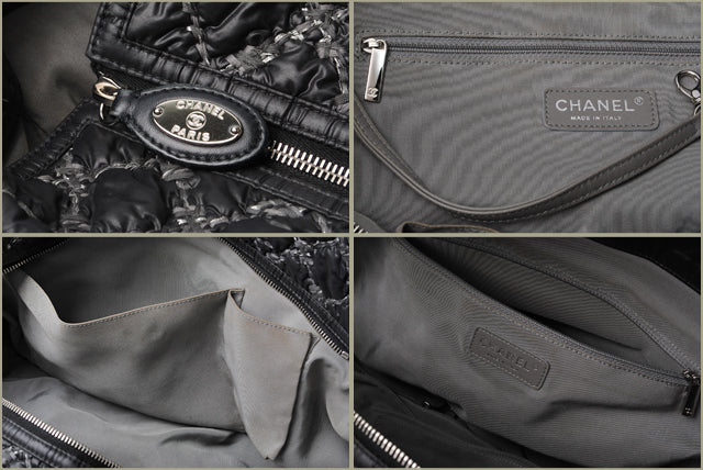 Chanel Quilted Chain Shoulder Bag Paris-Biarritz Black/Silver