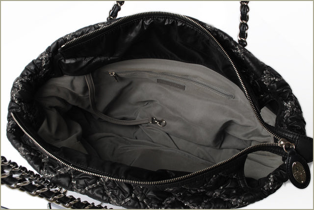 Chanel Quilted Chain Shoulder Bag Paris-Biarritz Black/Silver