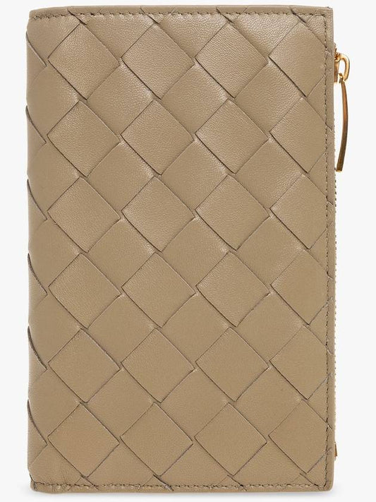 Bottega Veneta Bottega Veneta Leather Wallet, Women's, Beige