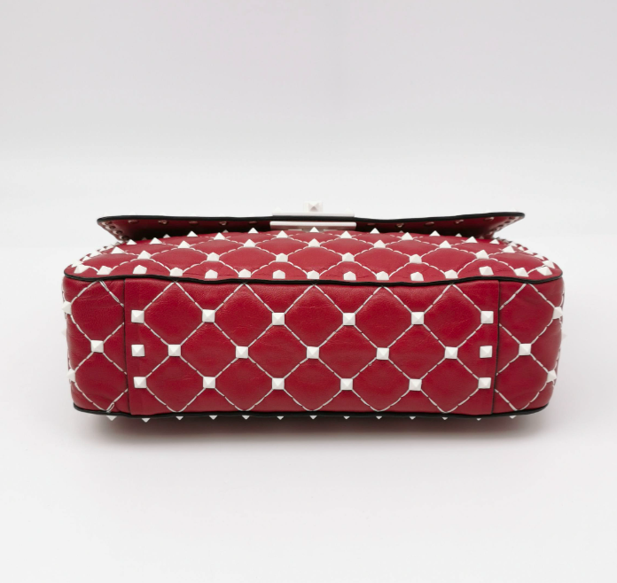 Valentino Rockstud Spike Medium 23cm Bag Red 24052678724369