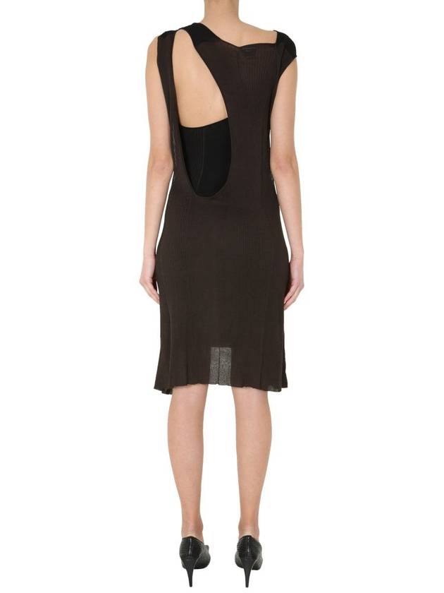 Bottega Veneta two-tone cotton blend midi dress
