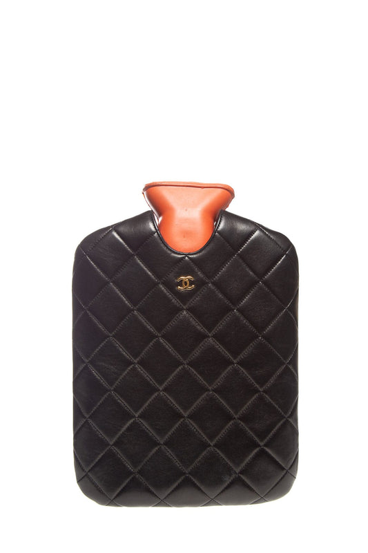 Chanel Vintage (1991-1994) Black Sac Hot Water Bottle Cross-Body