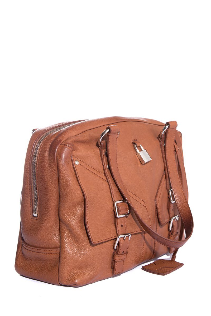 Yves Saint Laurent Brown Leather Lover Handle Bag