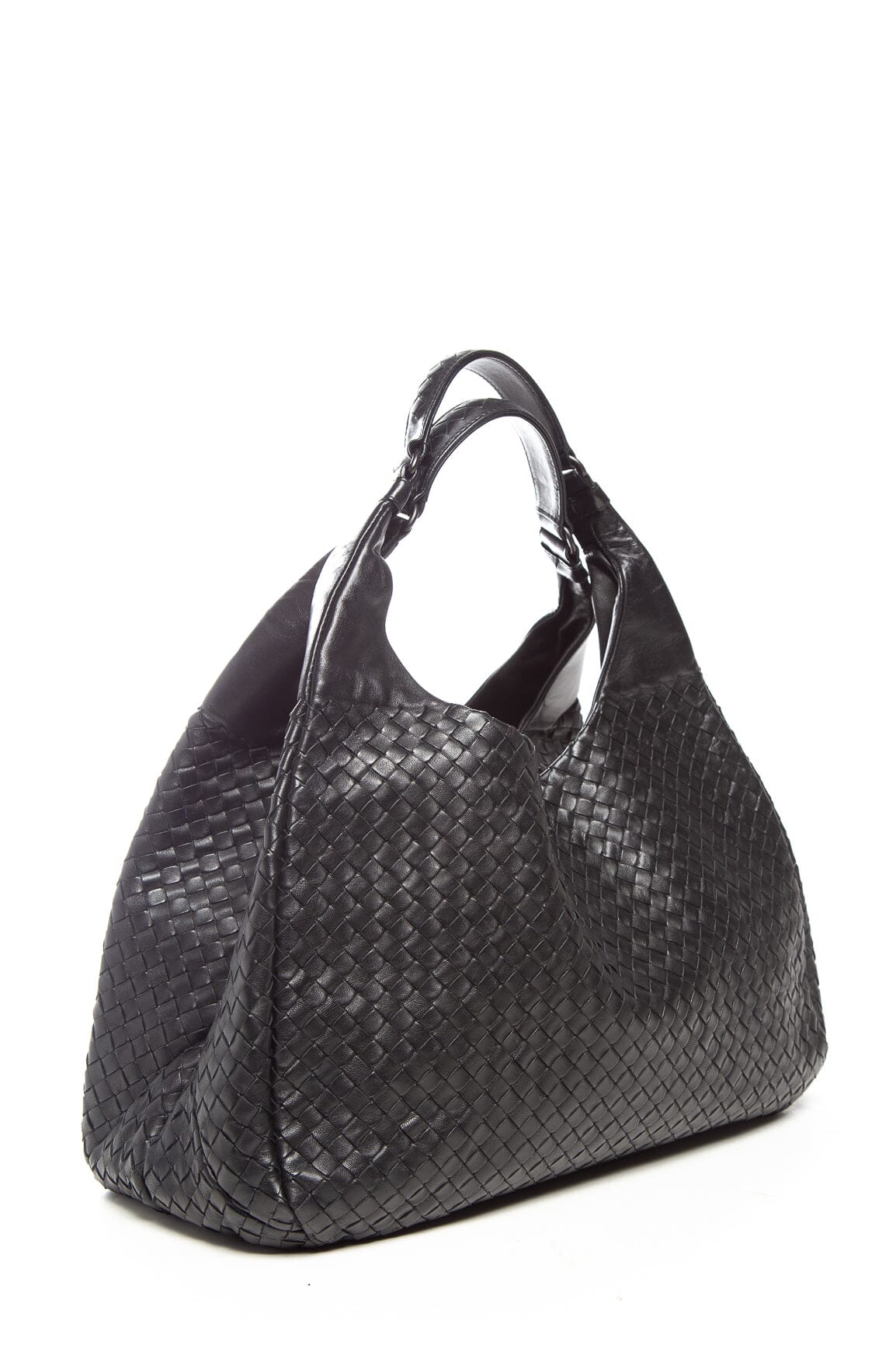 Bottega Veneta Black Intrecciato Large Campana Handbag
