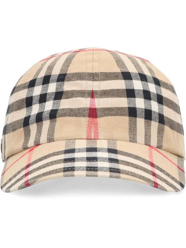Burberry Check Cotton Ball Cap Beige