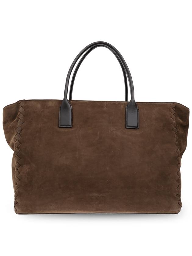 Bottega Veneta Bottega Veneta Suede Shopper Bag, Men's, Brown