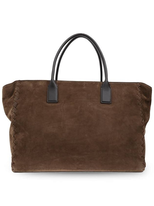 Bottega Veneta Bottega Veneta Suede Shopper Bag, Men's, Brown