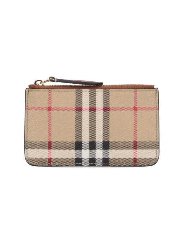 Burberry Check Print Coin Wallet Beige