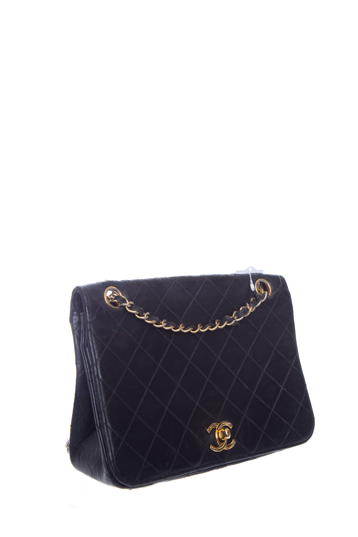 Chanel Vintage Black Lambskin Quilted Flap Handbag