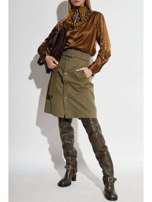 Burberry Check Scarf Long Sleeve T Shirt Brown