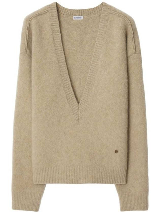 Burberry V-Neck Wool Cashmere Knit Top Linden