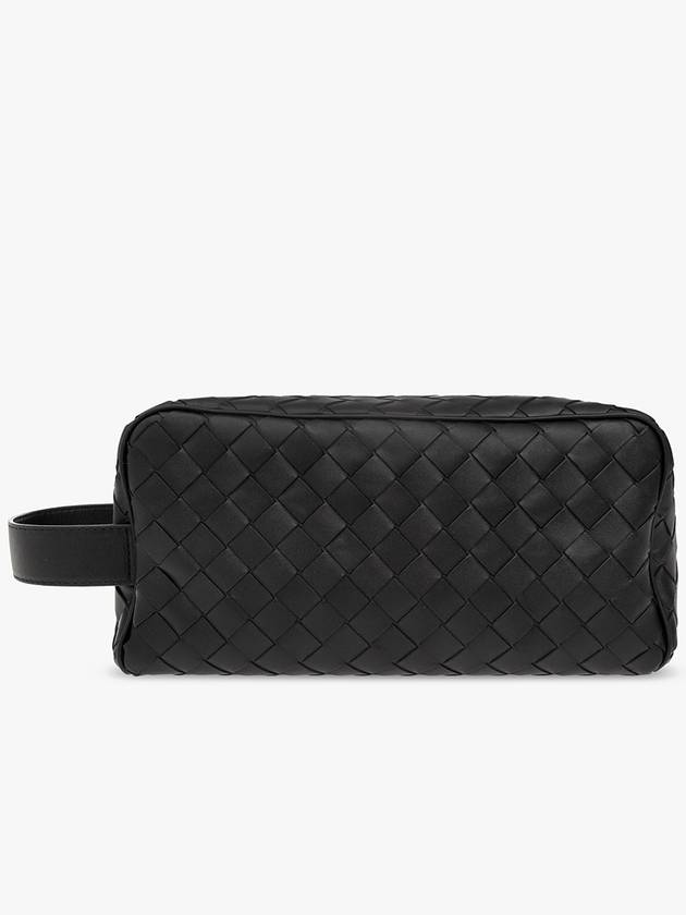 Bottega Veneta Intrecciato Travel Pouch Bag Black