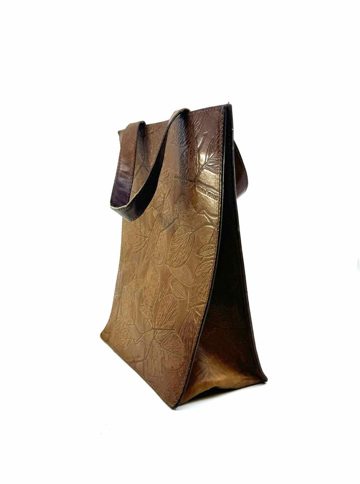 BOTTEGA VENETA Brown Leather Leaf Shoulder Bag