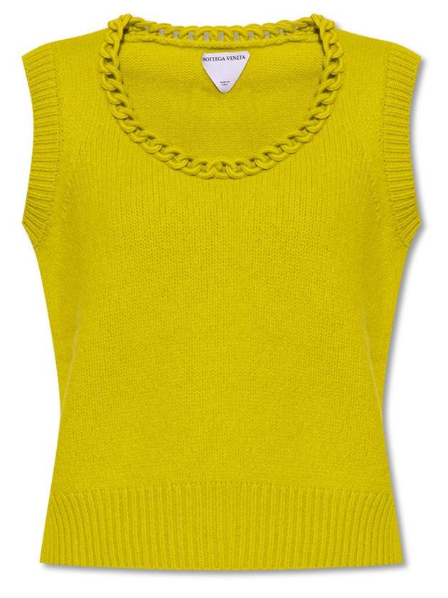 Bottega Veneta chain crochet trim knit sleeveless