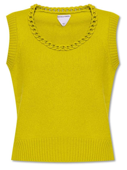 Bottega Veneta chain crochet trim knit sleeveless