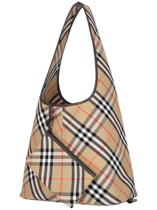 Burberry Check Large Shoulder Bag Sand