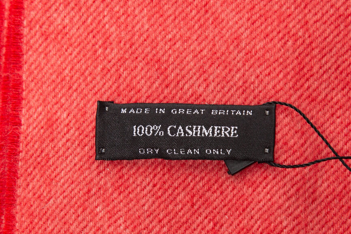 Chanel Red and Pink "Chanel" Logo Cashmere Scarf