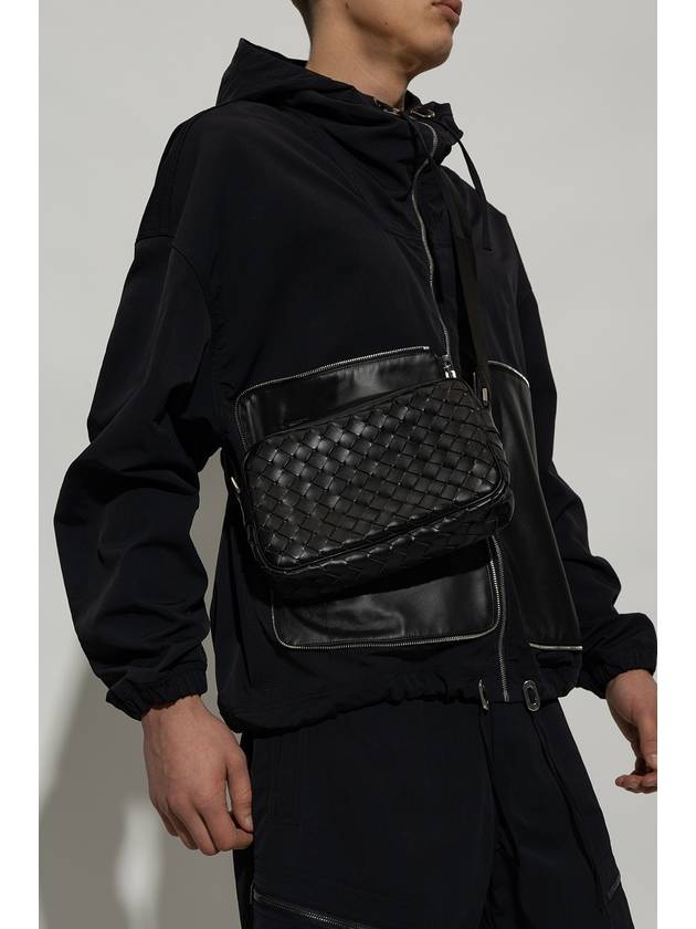 Bottega Veneta Classic Intrecciato Small Camera Cross Bag Black