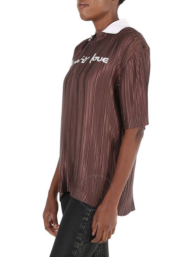 Burberry Burberry Krazy Love Print Pleated Polo Shirt, Brand Size 4 (US Size 2)