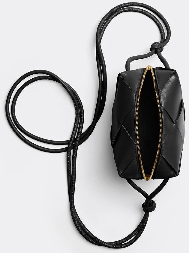 Bottega Veneta Cassette Intrecciato Mini Shoulder Bag Black