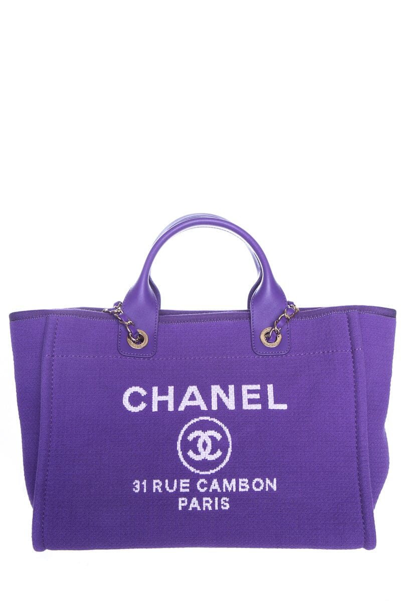 Chanel Small Purple Deauville MM Tote