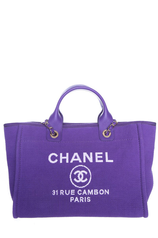 Chanel Small Purple Deauville MM Tote