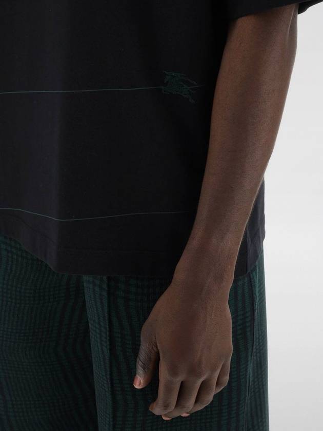 Burberry Striped Cotton Short Sleeve T-Shirt Black