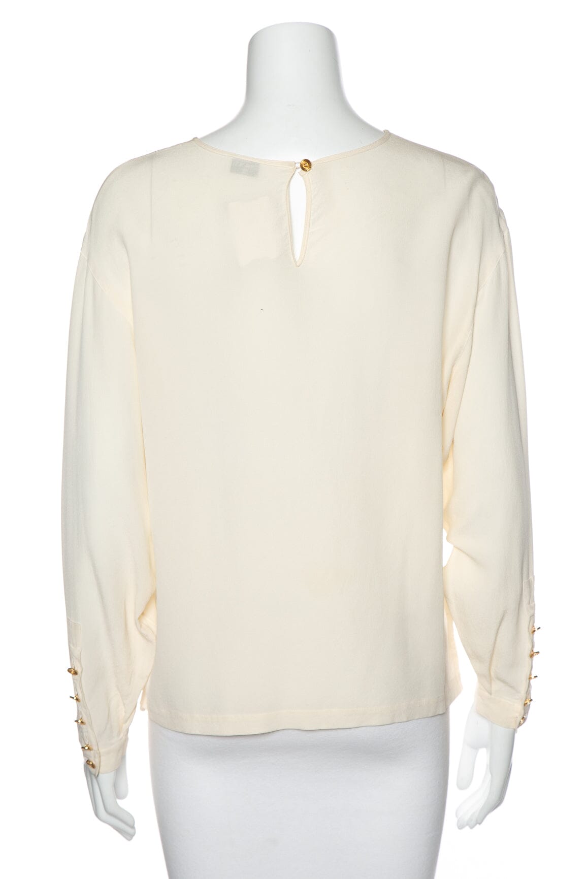 Chanel Cream Silk Long Sleeve Blouse SZ N/A