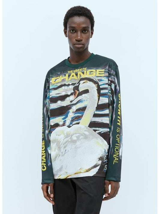 Burberry Swan Print Long Sleeve T-Shirt 8077333 B7830 B0110810793