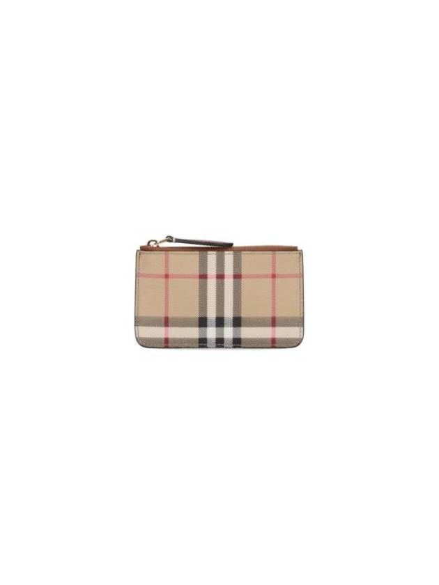 Burberry Check Print Coin Wallet Beige
