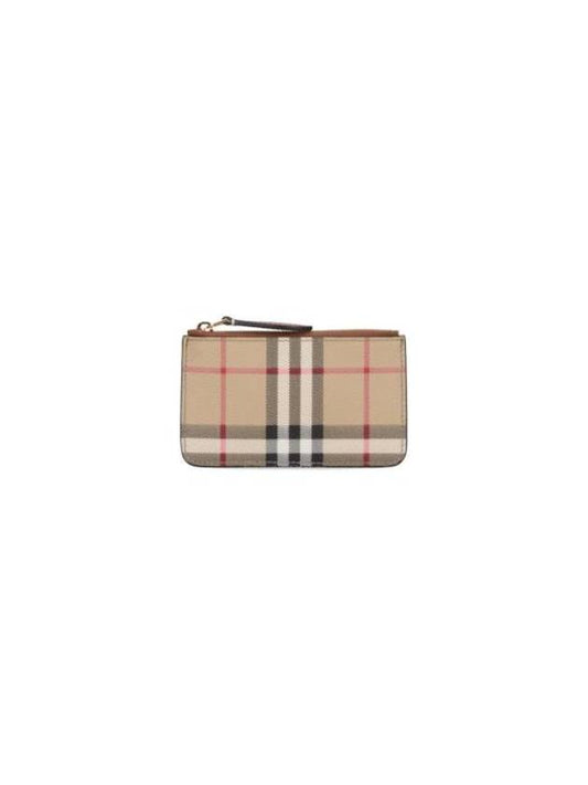 Burberry Check Print Coin Wallet Beige