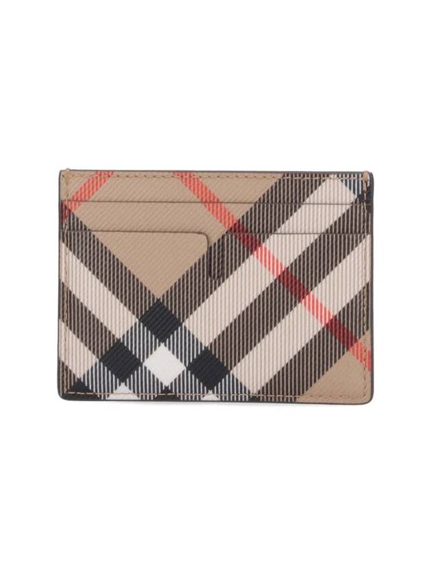 Burberry Check Card Case Wallet Beige