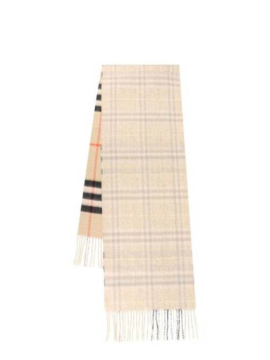 Burberry Check Reversible Cashmere Scarf Sand Beige