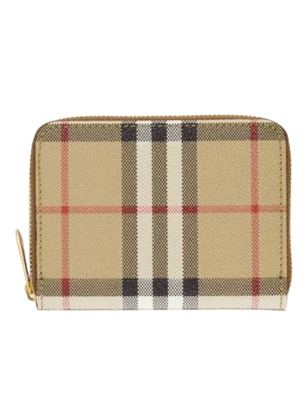 Burberry Check Zip Around Small Half Wallet Archive Beige