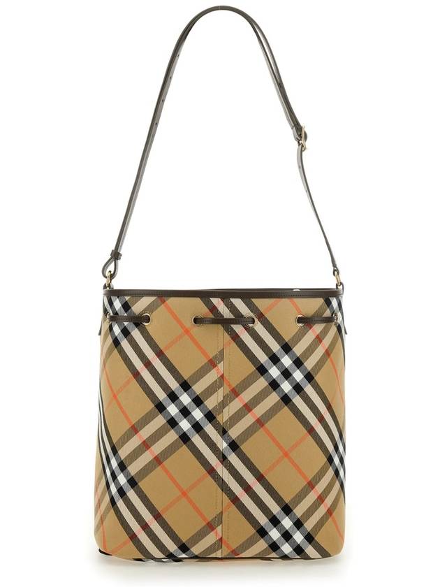 Burberry Check Cotton Bucket Bag Beige