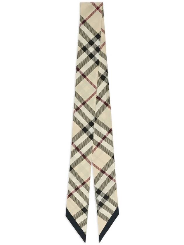 Burberry Skinny Check Silk Scarf Beige
