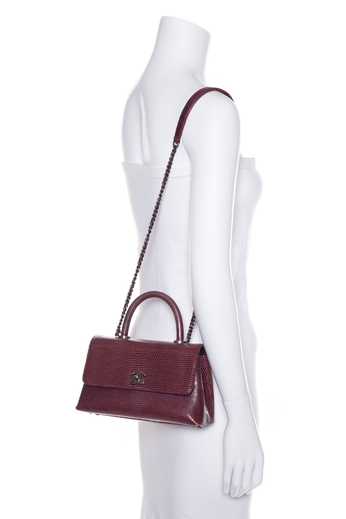 Chanel 2015/16 Purple Lizard Coco Handle Handbag