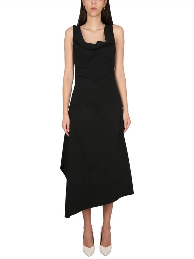 Bottega Veneta Midi Dress 743355V2T30 1000 BLACK