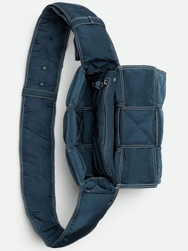 Bottega Veneta Small padded tech cassette crossbody bag deep blue white