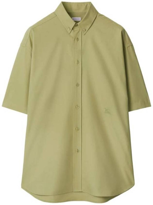 Burberry Cotton Oxford Short Sleeve Shirt Green