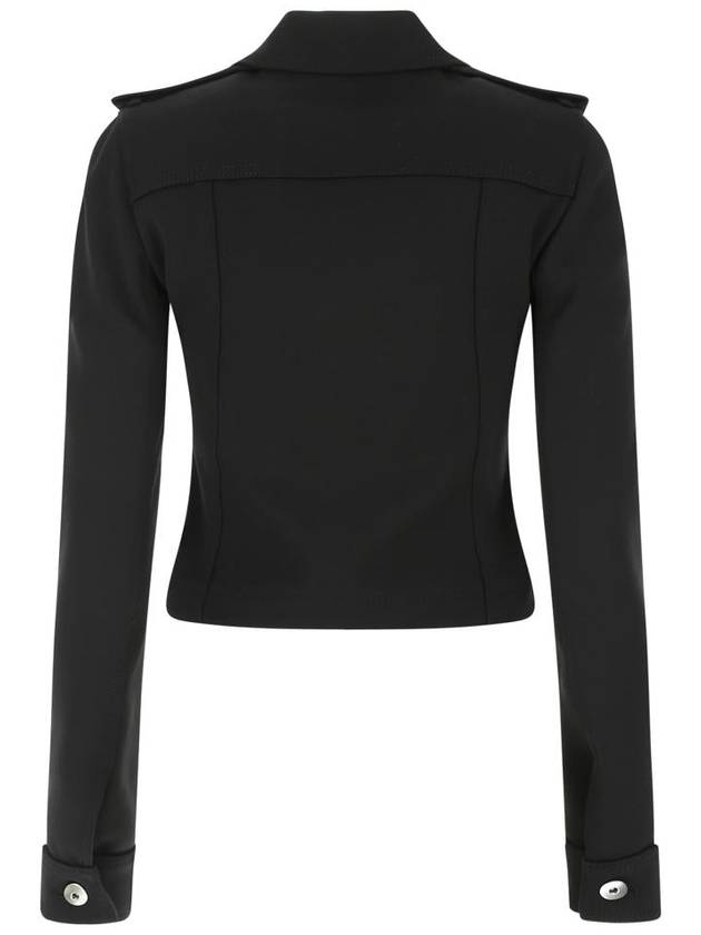 Bottega Veneta Women's Virgin Wool Epaulet Short Jacket Black