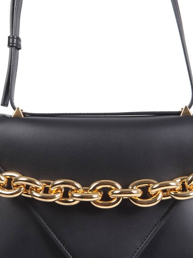 Bottega Veneta Mounted Chain Shoulder Bag Black