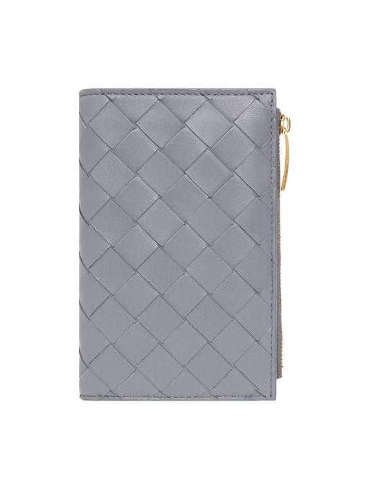 Bottega Veneta Women's Intrecciato Leather Medium Wallet Gray