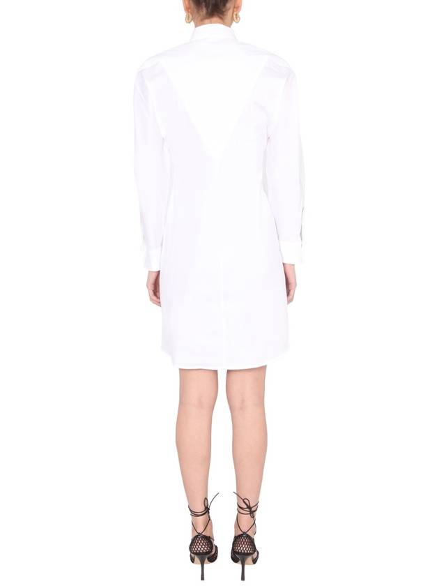 Bottega Veneta Long Sleeve Shirt Midi Dress White