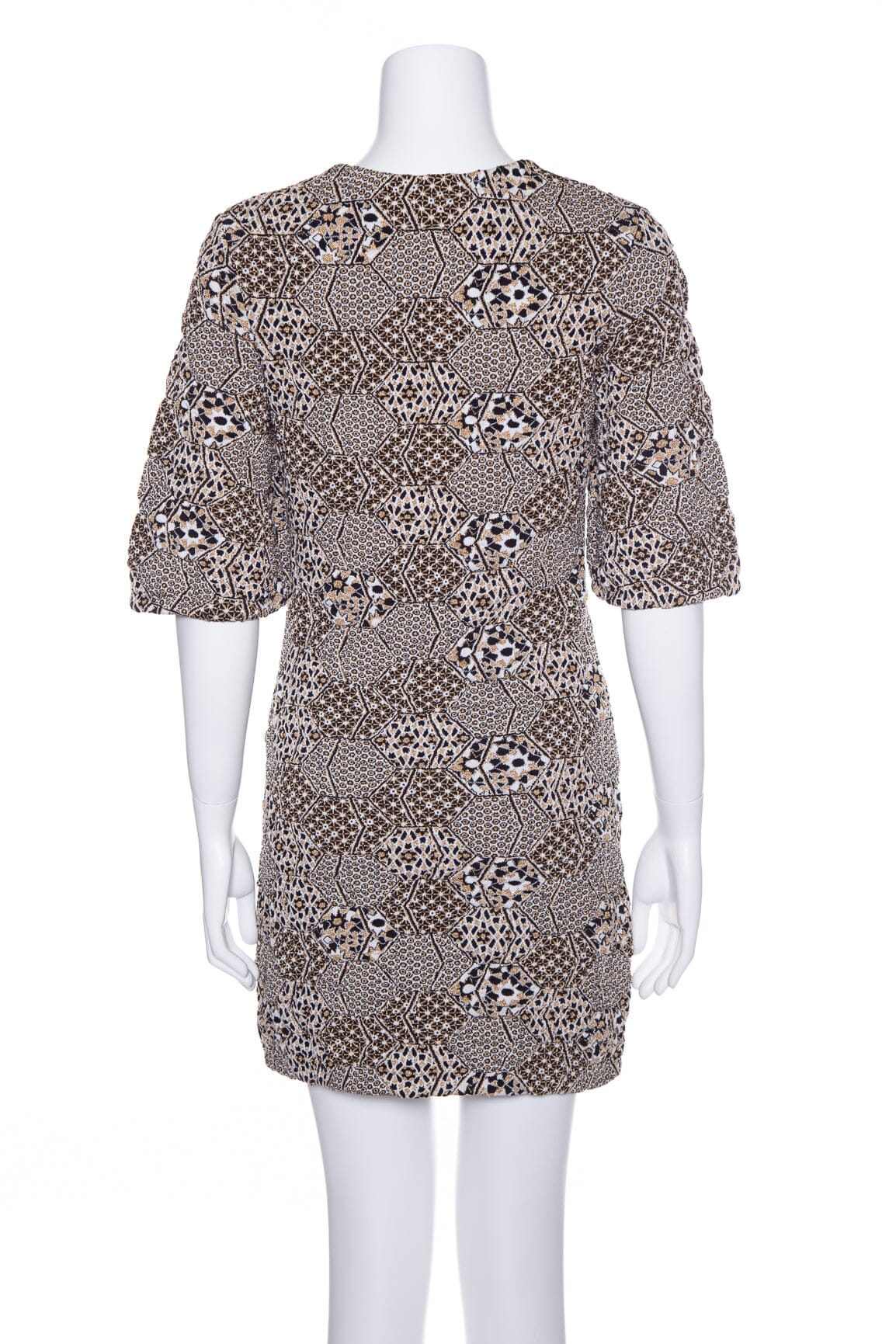 Chanel Black and Gold Knit Short Sleeve Dress SZ 36