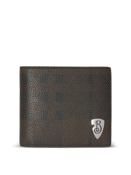 Burberry B-Shield Bifold Half Wallet Slate