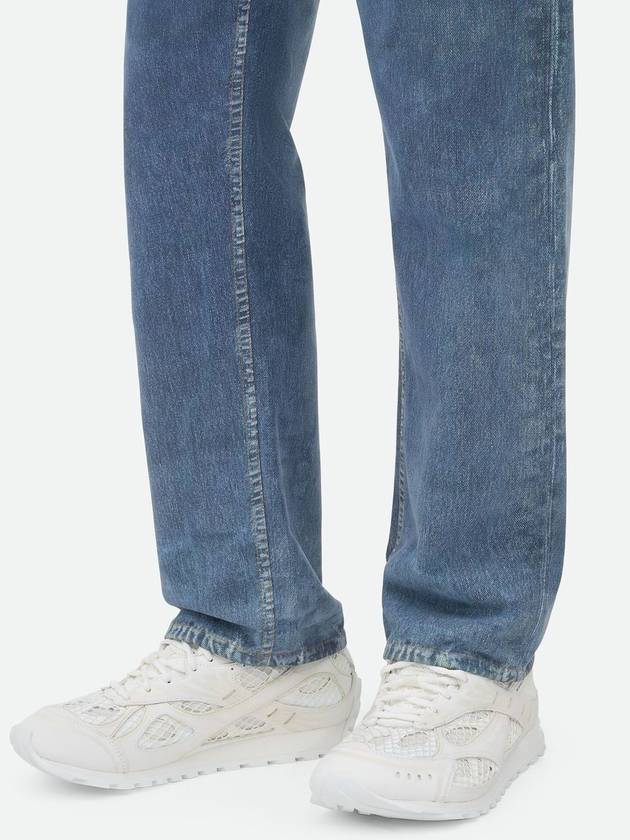 Bottega Veneta Orbit Mesh Rubber Low Top Sneakers Silver White