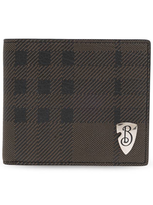 Burberry B-Shield Bifold Half Wallet Slate